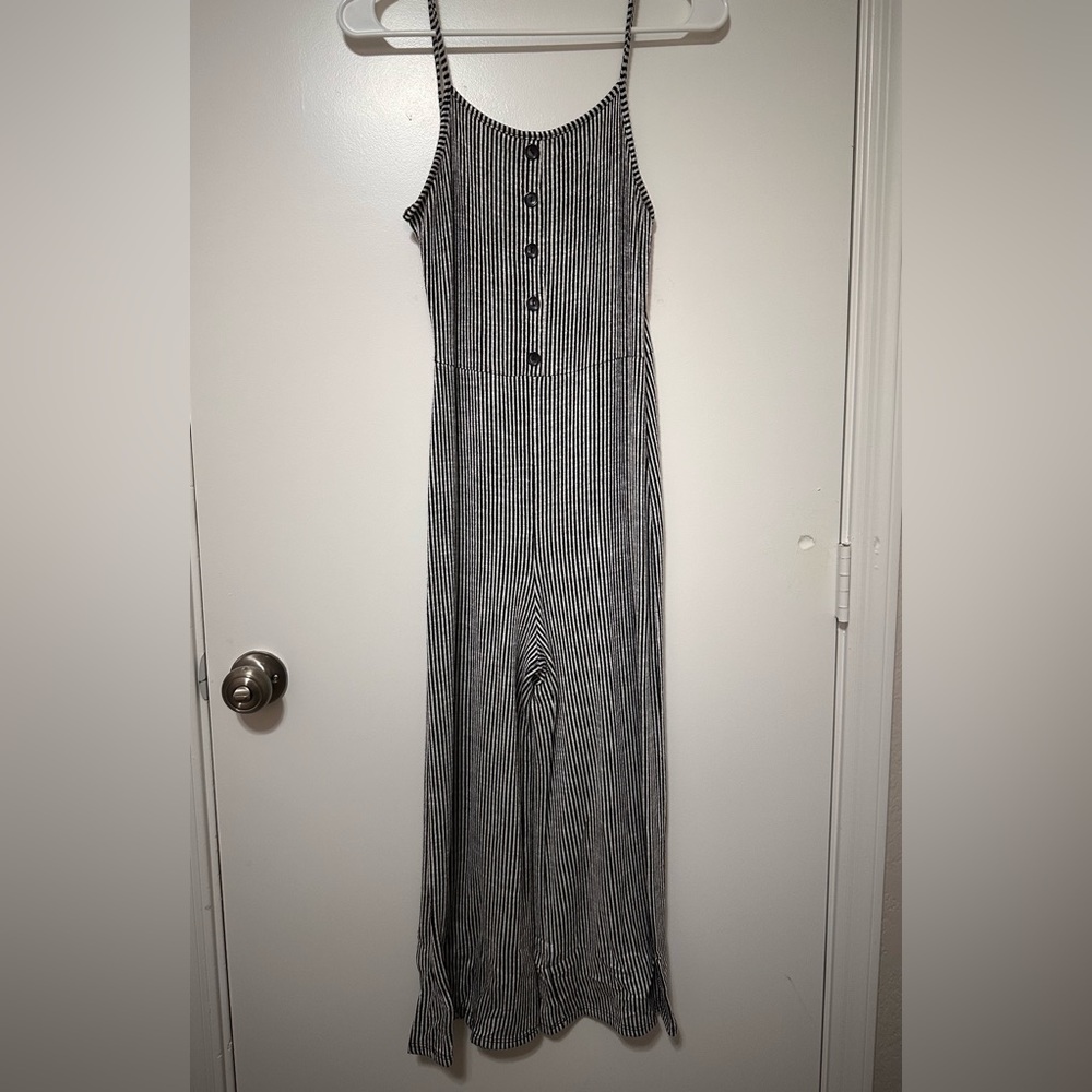 Black and White Striped Romper